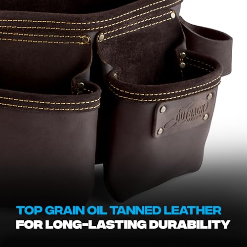 OX Construction Tool Belt + Suspenders - Leather Tool Pouch Rig - Size L - color: Large + Suspenders