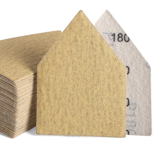 POLIWELL Triangle Sanding Sheets 50PCS 90x65mm Hook & Loop - style: 180 Girt