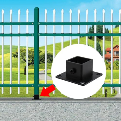 Wealrit 4 PCS Square Deck Post Base,1" Flange Anchor Fence Post Spike - style: 4 pcs 1" Black