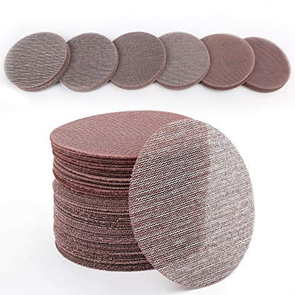 LotFancy 5 Inch Sanding Discs, 60PCS 80 100 120 180 240 320 Grit Mesh Abrasive Dustless Sandpaper Assortment for Car, Woodworking - Hook and Loop Random Orbital Sander Round Sand Paper - style: Pack of 60