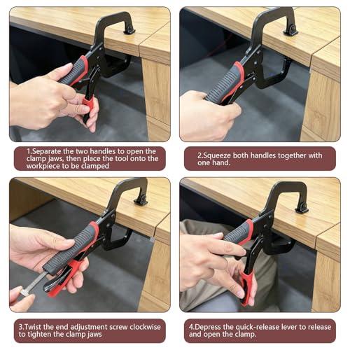 9 Inch C Clamp Locking Pliers, Heavy Duty Vise Grip with Adjustable Swivel Pad Metal Face Clamps for Woodworking Welding or Repairs (2pcs) - size: 9 Inch 2pcs