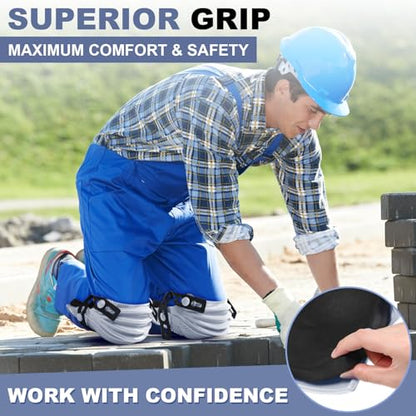 Soulchen 2 Pairs Heavy Duty Construction Knee Pads for Work, Gray - color: Gray