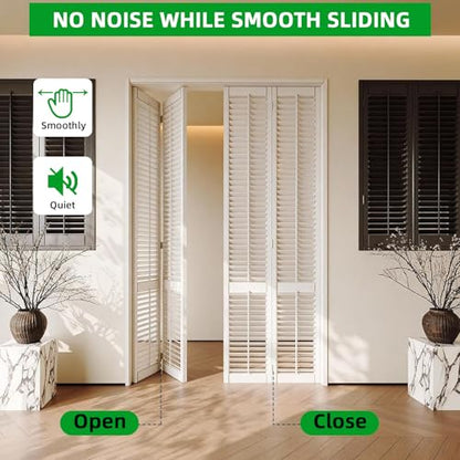 Bifold Door Hardware Kit, 2-Pack 30-Inch Bi-fold Closet Door Track Kit Bifold Closet Door Hardware Kit Folding Door Hardware Repair Replacement Tool Kit, Can Be Connected Into 60Inch - size: 60'' Track(2x30'' Track)