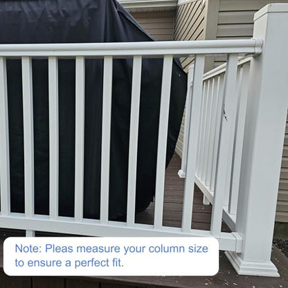 uxcell 8Pcs Post Skirt, 4"x4" Plastic Deck Post Base Cover Split Style Sleeves Porch Column Wraps for Fence Stair Handrail Railing Porch, White