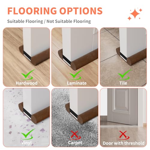 BKSAI Under Door Draft Stopper, 28-32in, Brown - color: Brown, size: 28-32in