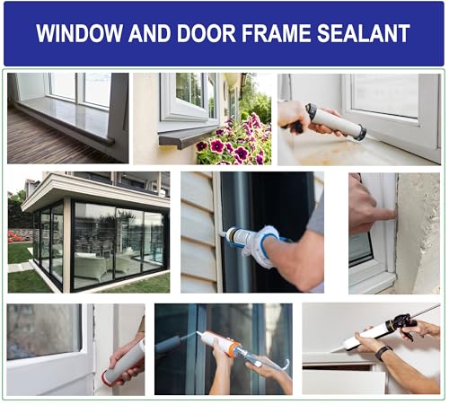 Waterproof Silicone Sealant White, Kitchen & Bathroom Sealant Solvent Free, 10oz, Ideal for Sink, Sanitary, Bath, Shower Sealant, Window - size: WHITE - 1PC