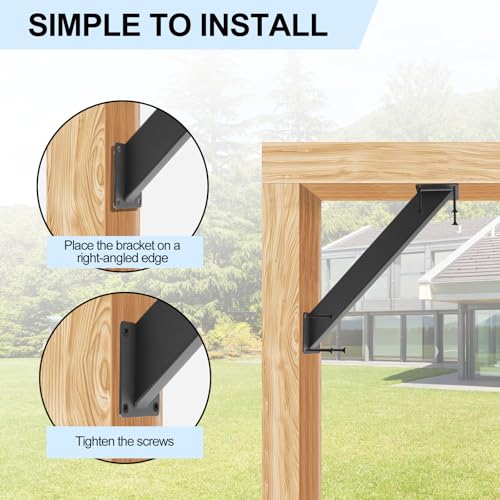 4 Pcs 45 Degree Angle Support Brackets for Pergola - size: 7x4 - 4 Pcs