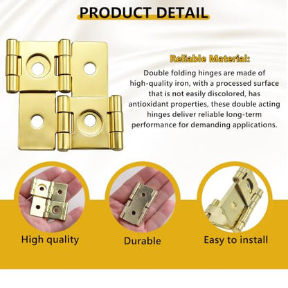 8-Pack 360° Retro Double Acting Hinges – Gold Folding Screen Hardware - color: Gold