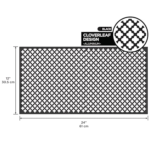 MD Building Aluminum Sheet, Cloverleaf Pattern, Black, 12in x 24in x .020in - color: Black, size: 12 in. x 24 in.