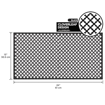 MD Building Aluminum Sheet, Cloverleaf Pattern, Black, 12in x 24in x .020in - color: Black, size: 12 in. x 24 in.