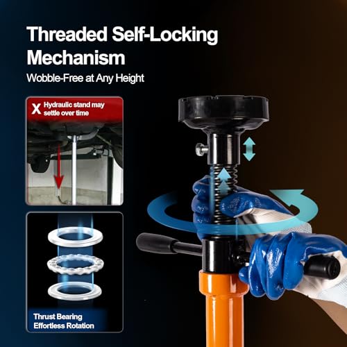 Underhoist Jack Stand, 1 Ton Support Stand with 2 Replaceable Saddles