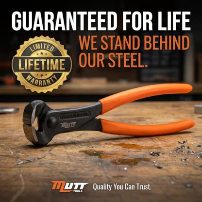 Mutt Tools 8" End Cutting Pliers Nail Puller Pliers for Wire and Staples