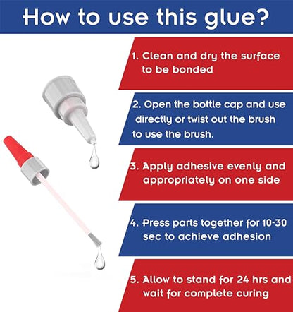 (2-in-1) Super Glue with Brush Applicator&Nozzle,3D Printer Thick Glue 20g - style: Super-Glue