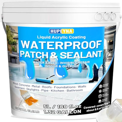 Hupeyna Liquid Waterproof Sealant, Invisible Waterproof Glue 5L