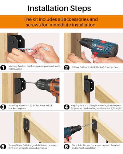 Deck Railing 35° Stair Connectors for 2"x4" (Actual 1.5"x3.5"),24 Pack - size: Angle 35°