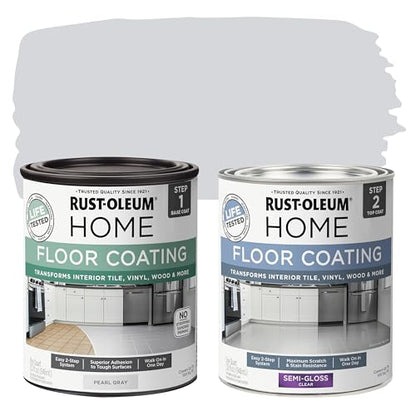 Rust-Oleum Home Interior Floor Semi-Gloss Pearl Gray Coating Kit - color: Pearl Gray