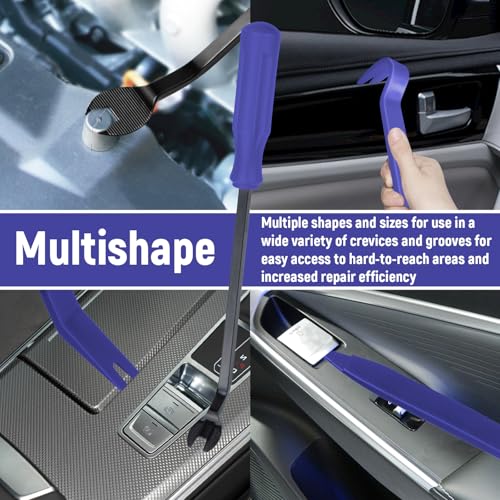BFXM 5PCS Auto Trim Removal Tool kit,Clip Pry Tools Kit No Scratch Plastic - color: Blue