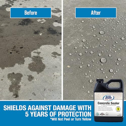 Rain Guard Concrete Sealer Concentrate | Makes 1 Gallon | Natural Finish | Deep Penetrating Protection Against Water and Salt Damage for All Concrete Surfaces | Silane/Siloxane Waterproofer - size: 32 fl oz. (Makes 1 Gallon)