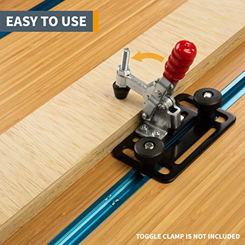 POWERTEC Toggle Clamp Mounting Plate with Hex Bolts, T-Track Bolts for T Track Accessories, Woodworking Jigs and Fixtures, Drill Press, Table Saw Sled (71416) - style: Mounting Plate