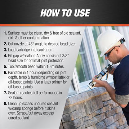 DAP Dynaflex Ultra Advanced Exterior Sealant, White, 10.1 Oz (7079818211)