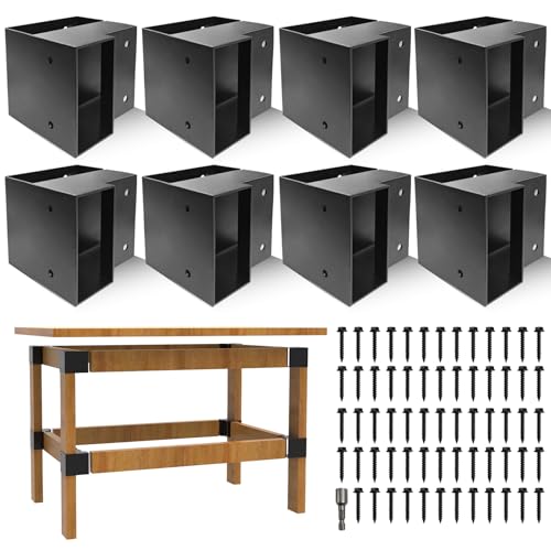 8 Pack Workbench Brackets Kits, 3-Way Right Angle Corner Braces
