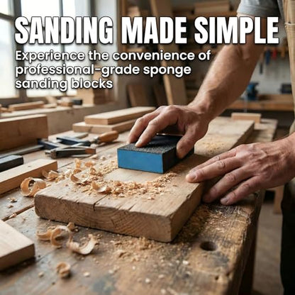8 Pack Sanding Sponge Blocks,60 Grit Cuttable Washable Reusable Wet Dry Sanding Blocks for Drywall, Wall, Metal, Wood Furniture, Woodworking, Home Renovation - color: 60 Grit