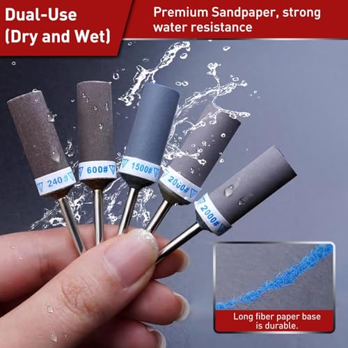 Sanding Drum Sanding Sticks for Dremel Rotary Tool,16PCS 1/8" Shank - style: 1500 2000 2500 3000 Grit