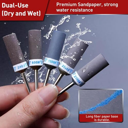 Sanding Drum Sanding Sticks for Dremel Rotary Tool,16PCS 1/8" Shank - style: 1500 2000 2500 3000 Grit