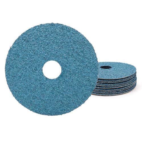SCOTTCHEN Zirconia Resin Fiber Sanding Grinding Discs 4-1/2”, 7/8" Arbor, for Wood, Fiberglass, Steel, Metal, Use with Angle Grinder, 36 Grit-12 Pack