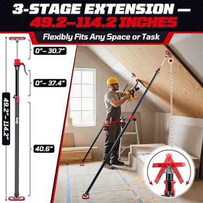 XINQIAO Cabinet Jacks for Installing Cabinets, Heavy Duty Third Hand Tools Adjustable Support Pole from 49.2 in to 114.2 in, 1 PC - size: 49.2"-114.2" 1PC