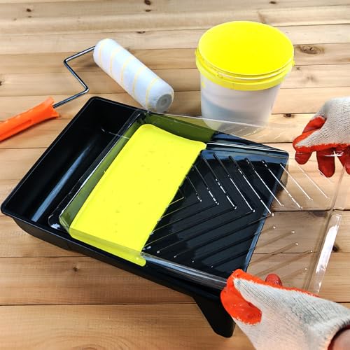 Great Andrew 7 Inch Deck Stain Paint Brush with 9-Inch Paint Tray Liners