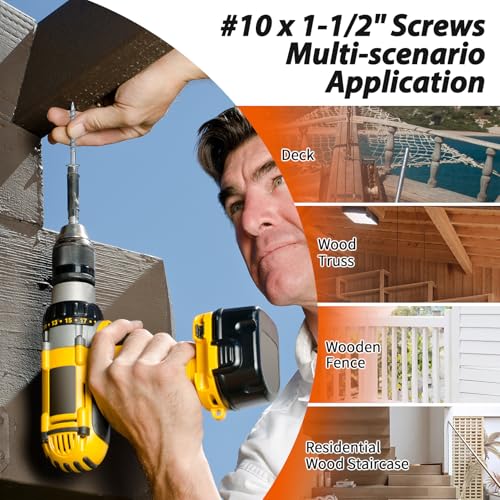 #10 x 1-1/2" Heavy Duty Joist Hanger Screws, 500 Count, SD Connector Screws - size: #10 x 1-1/2 in
