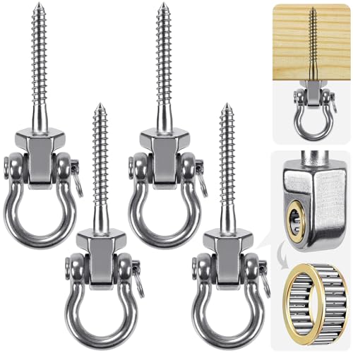 SELEWARE Heavy Duty Swing Hanger with Bearings, 4 Pack Porch Swing Hardware - color: U (5 Inch, 4 Pack)