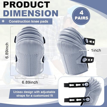 Soulchen 2 Pairs Heavy Duty Construction Knee Pads for Work, Gray - color: Gray