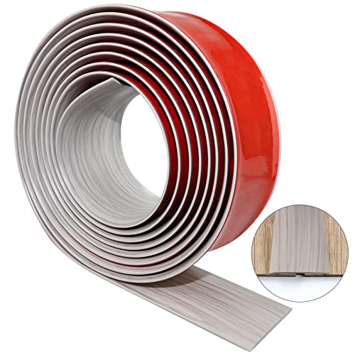 LSGCQ Vinyl Floor Transition Strip Self Adhesive 1.57" Wide, Wood Grain - color: Grey Wood Grain, size: 4cm, 10FT