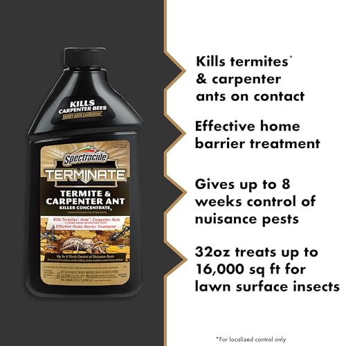 Spectracide Terminate Termite & Carpenter Ant Killer Concentrate 32 Oz - size: 32 Fl Oz (Pack of 1), style: Concentrate