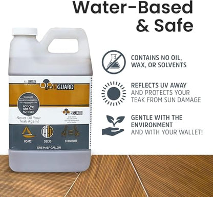 Finish, Premium Teak Cleaner and Brightener, Water-Based, Oil-Free Wood Restorer & Protectant, Safe & Easy To Use Teak Sealer & Polisher for Outdoor & Indoor Wood Furniture, 64 oz - size: 64 Fl Oz (Pack of 1)