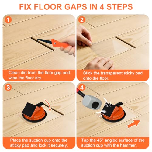 Floor Gap Fixer Tool Kit, Floor Suction Cup Tool with 45° Striking Surface