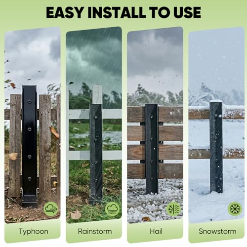 Sakerplus Fence Post Repair Kit, No-Dig Spike for 4x4/6x6 Posts, 2-Pack