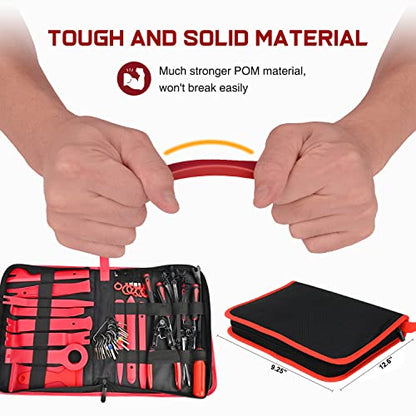 Nilight 238Pcs Trim Removal Tool, Auto Push Pin Bumper Retainer Clip Set - color: 238 Clips+ Remover Tools Red