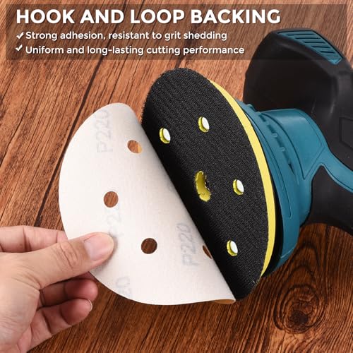 50Pcs Sanding Disc 5Inch 180Grit 8 Hole Sandpapers Yellow - color: Yellow, size: 5 Inch(180 Grit)