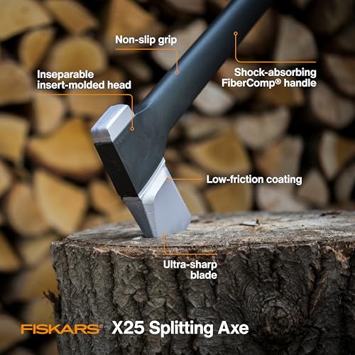 Fiskars X25 Splitting Axe 28", Wood Splitting Axe for Medium to Large Logs - style: 28" Splitting Axe