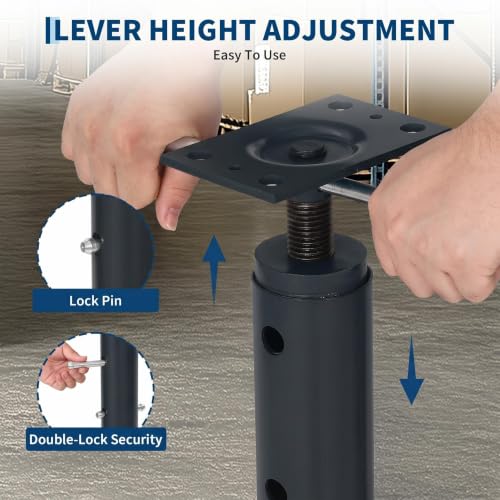 OUTLANE House Floor Jacks, 2 Pack 53"-93" Adjustable Jack Post 18000 LBS - color: Black, size: 53"-93"