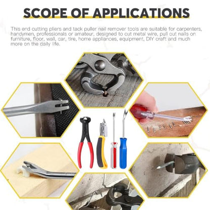 Construction & Upholstery Staple Remover Set, Tack Puller Nail Remover Tool