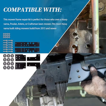 Mower Frame Repair Kit,Double Side Reinforce Design,1Set