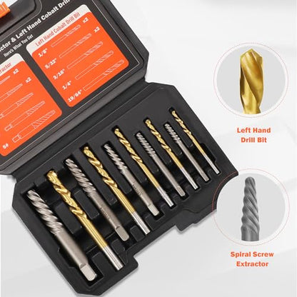 10PCS Stripped Screw Extractor Set Left Handed Drill Bit - size: Upgarded Kit-10PCS