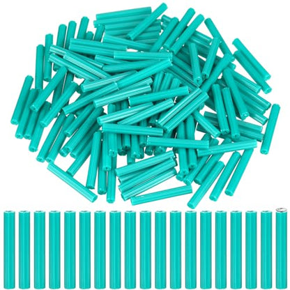 Lineshading 500pcs Expanding Plastic Screw Anchors 1/4" Hole Green Plastic Anchors for Concrete Tile Cement Bolt Expansion Tube for #10,11,12 Screws, Fix to Wall Drywall or Other Surface (2") - size: 2"