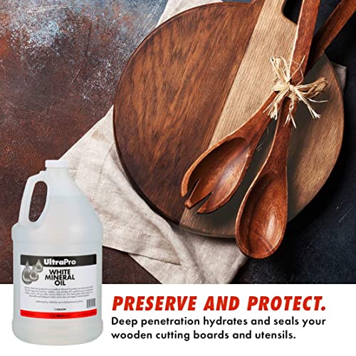 UltraPro Food Grade Mineral Oil for Lubricating and Protecting Cutting Board, Butcher Block, Stainless Steel, Knife, Tool, Machine and Equipment (4-1 Gallon Jugs) - size: 4 x 128 Fl Oz