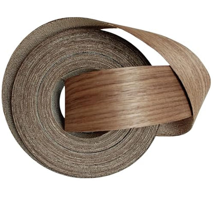Black Walnut Wood Veneer Edge Banding 2 inchx50ft,Preglued Iron-On with Self Hot Melt Adhesive Edgebanding Strip, Plywood Flexible Wood Roll for Shelves MDF Cabinet Repair - size: 2" x50'