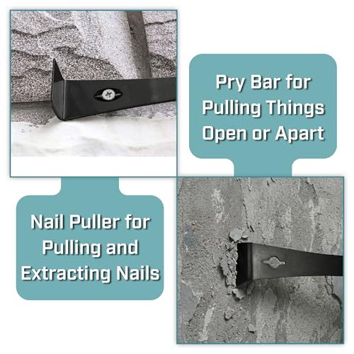 Bates- Flat Pry Bar Scraper, 4 Pack, 5-1/2", 7-1/4", 9-1/2" and 12", Black, Trim Puller Tool for Baseboard - size: 5.5", 7.25", 9.5", 12"